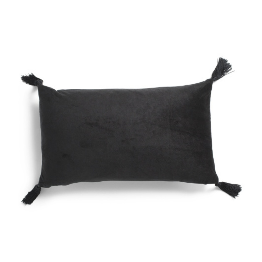 NWT THRO 12x20 Velvet Ouija Board Tassel Pillow duck feather filled - Picture 2 of 6